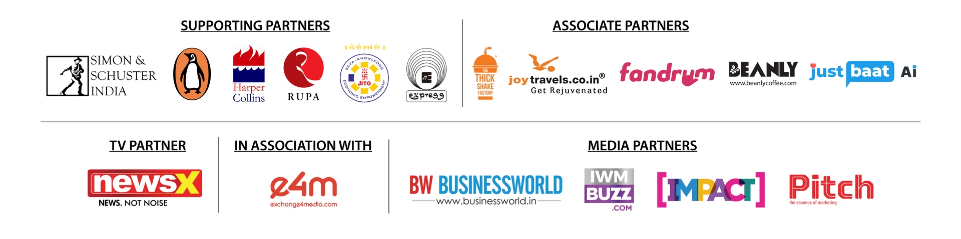 JoyTravels, Fandrum, IWM BUZZ, Beanly, The Thick shake Factory, Exhange4Media, Institute of Management Technology - Ghazizabad Delhi NCR, Impact, Pitch, AACSB